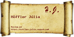 Höffler Júlia névjegykártya