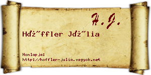 Höffler Júlia névjegykártya